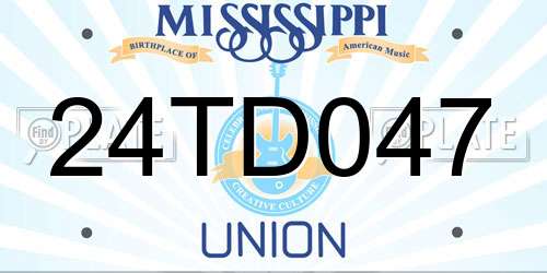 24TD047 Mississippi License Plate