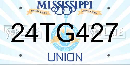 24TG427 Mississippi License Plate