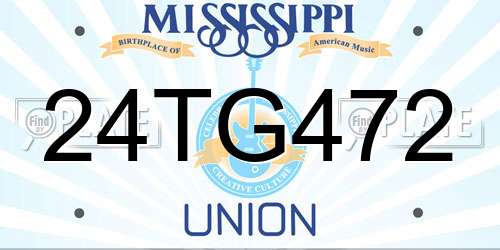 24TG472 Mississippi License Plate