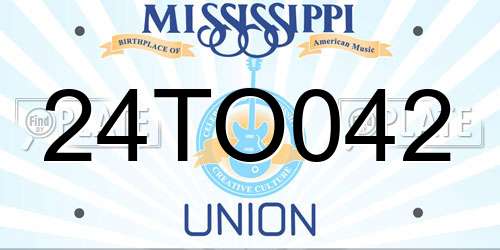 24TO042 Mississippi License Plate