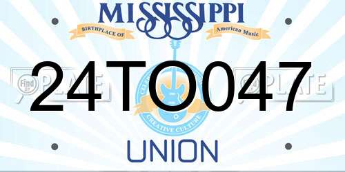 24TO047 Mississippi License Plate
