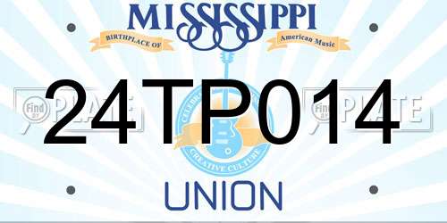 24TP014 Mississippi License Plate