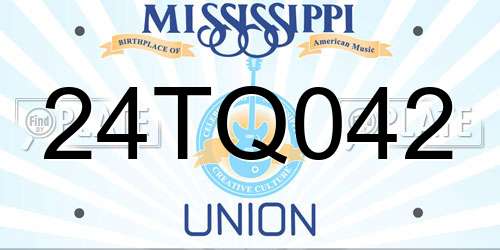 24TQ042 Mississippi License Plate