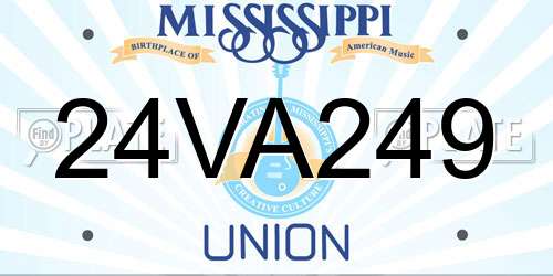 24VA249 Mississippi License Plate