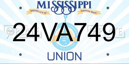 24VA749 Mississippi License Plate