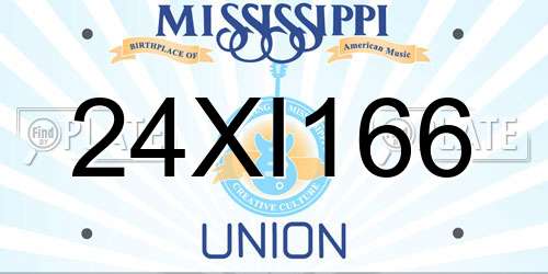 24XI166 Mississippi License Plate