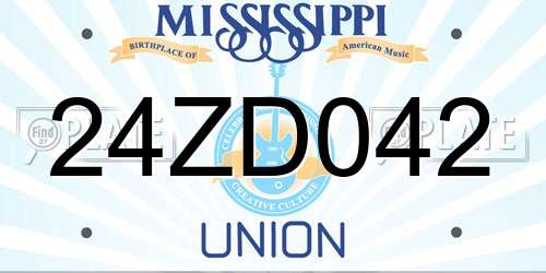 24ZD042 Mississippi License Plate