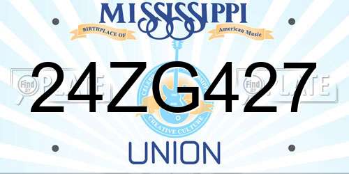 24ZG427 Mississippi License Plate