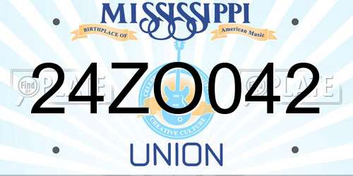 24ZO042 Mississippi License Plate