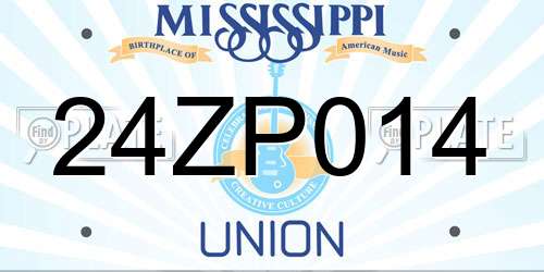 24ZP014 Mississippi License Plate