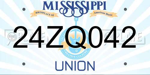 24ZQ042 Mississippi License Plate