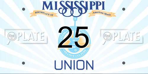 25 Mississippi License Plate