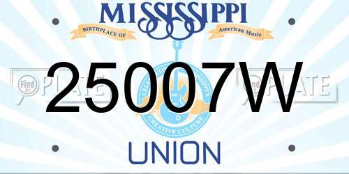 25007W Mississippi License Plate