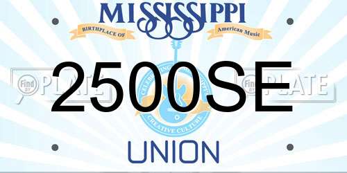 2500SE Mississippi License Plate