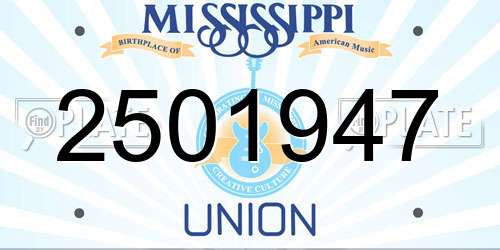 2501947 Mississippi License Plate