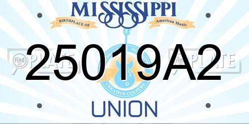 25019A2 Mississippi License Plate