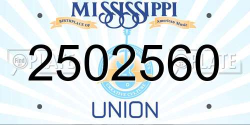 2502560 Mississippi License Plate