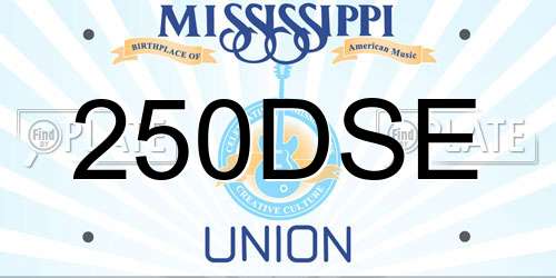 250DSE Mississippi License Plate