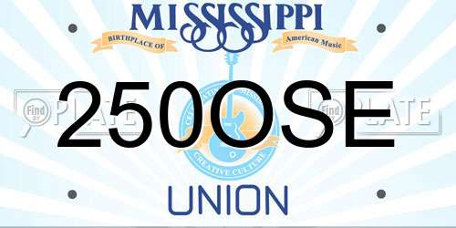 250OSE Mississippi License Plate
