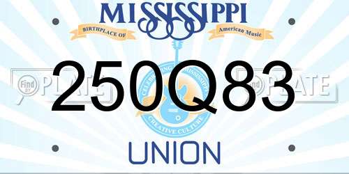 250Q83 Mississippi License Plate