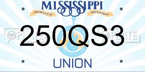 250QS3 Mississippi License Plate