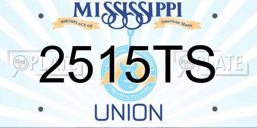 2515TS Mississippi License Plate