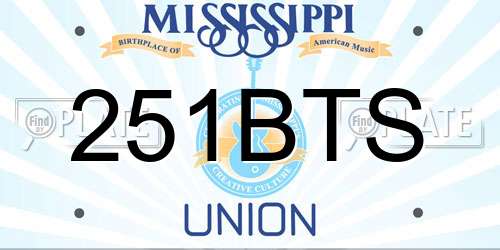 251BTS Mississippi License Plate