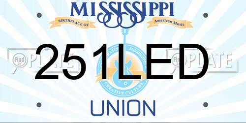 251LED Mississippi License Plate