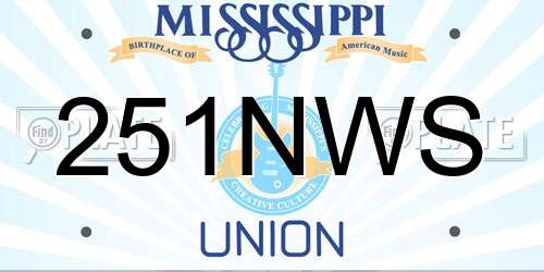 251NWS Mississippi License Plate