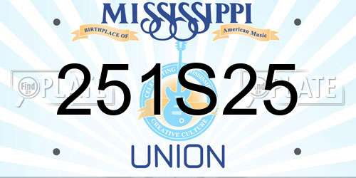 251S25 Mississippi License Plate