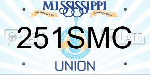 251SMC Mississippi License Plate