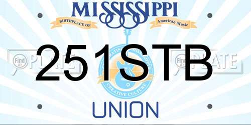 251STB Mississippi License Plate