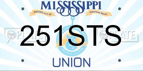 251STS Mississippi License Plate
