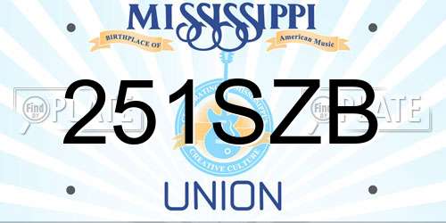 251SZB Mississippi License Plate