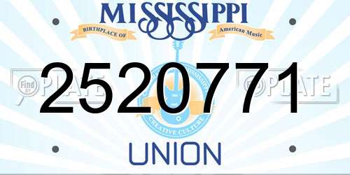 2520771 Mississippi License Plate