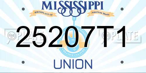 25207T1 Mississippi License Plate