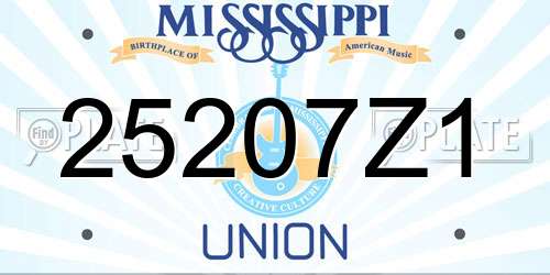 25207Z1 Mississippi License Plate