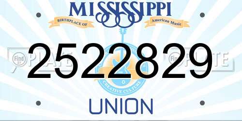 2522829 Mississippi License Plate