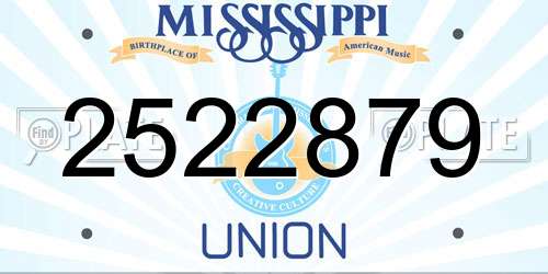 2522879 Mississippi License Plate