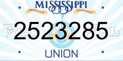 2523285 Mississippi License Plate