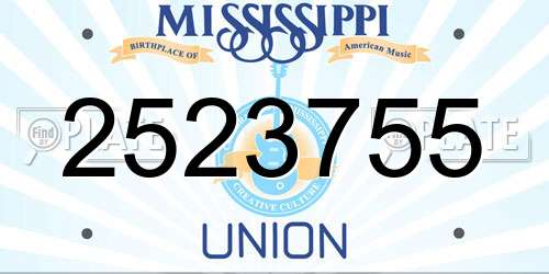 2523755 Mississippi License Plate