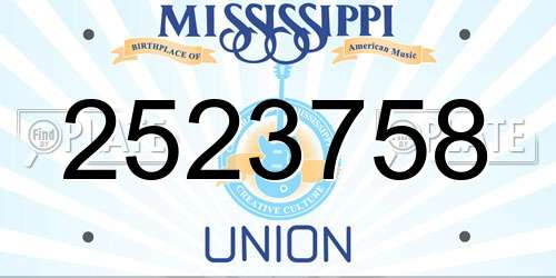 2523758 Mississippi License Plate