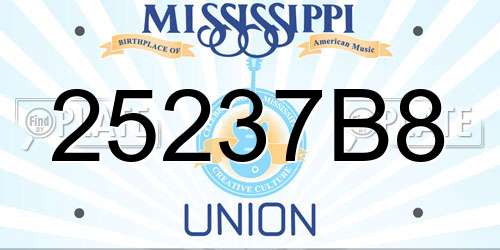 25237B8 Mississippi License Plate