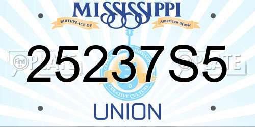 25237S5 Mississippi License Plate