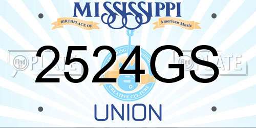 2524GS Mississippi License Plate