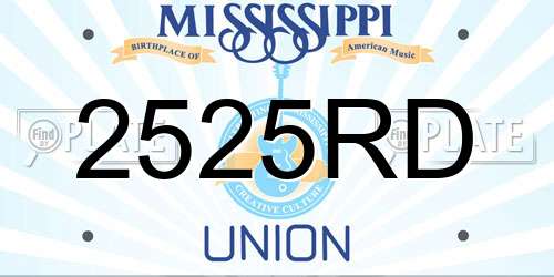 2525RD Mississippi License Plate