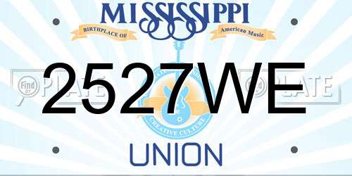 2527WE Mississippi License Plate