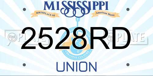 2528RD Mississippi License Plate