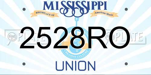 2528RO Mississippi License Plate