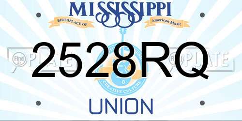 2528RQ Mississippi License Plate
